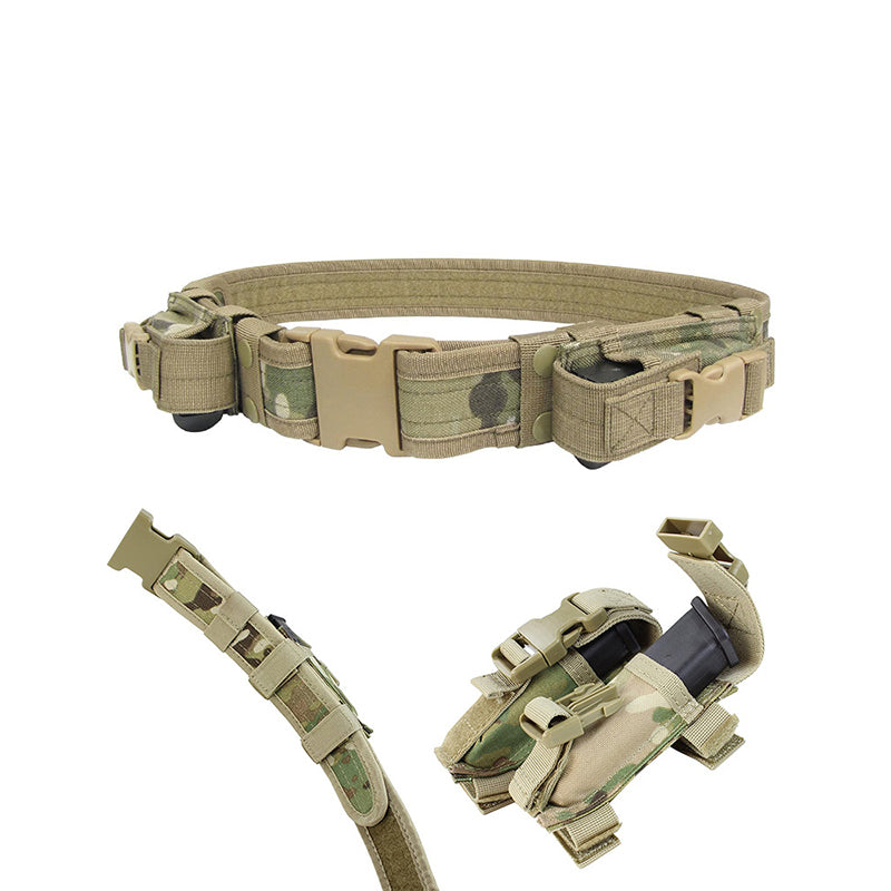 Tactical Belt Heavy Duty Waistband with Horizontal Magazine Pouch