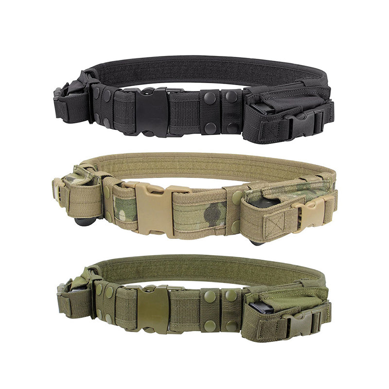Tactical Belt Heavy Duty Waistband with Horizontal Magazine Pouch